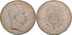 Hessen Ludwig III. 1848-1877 5 Mark 1876 H  ... 