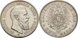 Preußen Friedrich III. 1888 2 Mark 1888 A  ... 