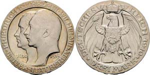 Preußen Wilhelm II. 1888-1918 3 Mark 1910 A ... 