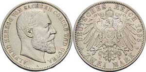 Sachsen-Coburg-Gotha Alfred 1893-1900 2 Mark ... 