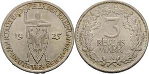 Gedenkausgaben  3 Reichsmark 1925 A ... 