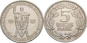 Gedenkausgaben  5 Reichsmark 1925 A ... 