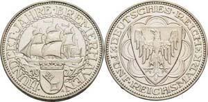 Gedenkausgaben  5 Reichsmark 1927 A ... 