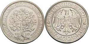 Gedenkausgaben  5 Reichsmark 1930 A Eichbaum ... 
