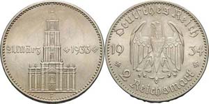 Gedenkausgaben  2 Reichsmark 1934 F ... 