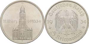 Gedenkausgaben  5 Reichsmark 1934 E ... 