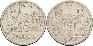 Ausgaben des Freistaates  1 Gulden 1923.  ... 