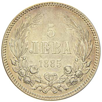 Bulgaria - Argento - 5 Leva, 1885  ... 