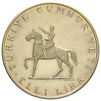 Turchia - Argento - 50 Lira, 1972  ... 