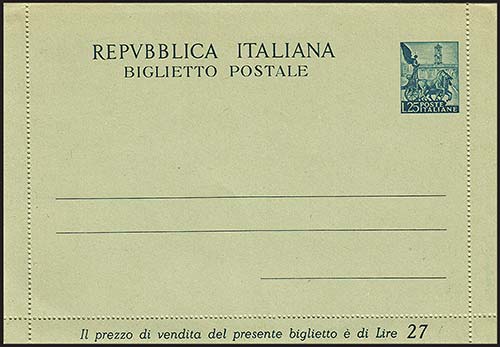 Repubblica - Biglietti Postali - ... 