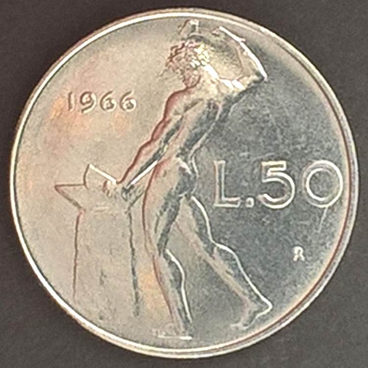 50 Lire - Vulcano, 1966 - (Gig. ... 