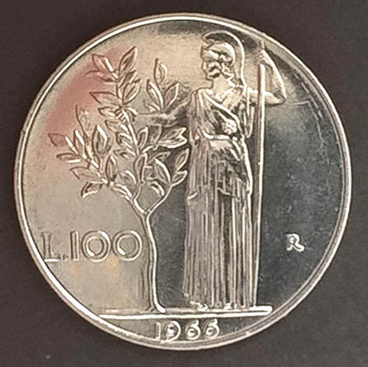 100 Lire - Minerva, 1966 - (Gig. ... 