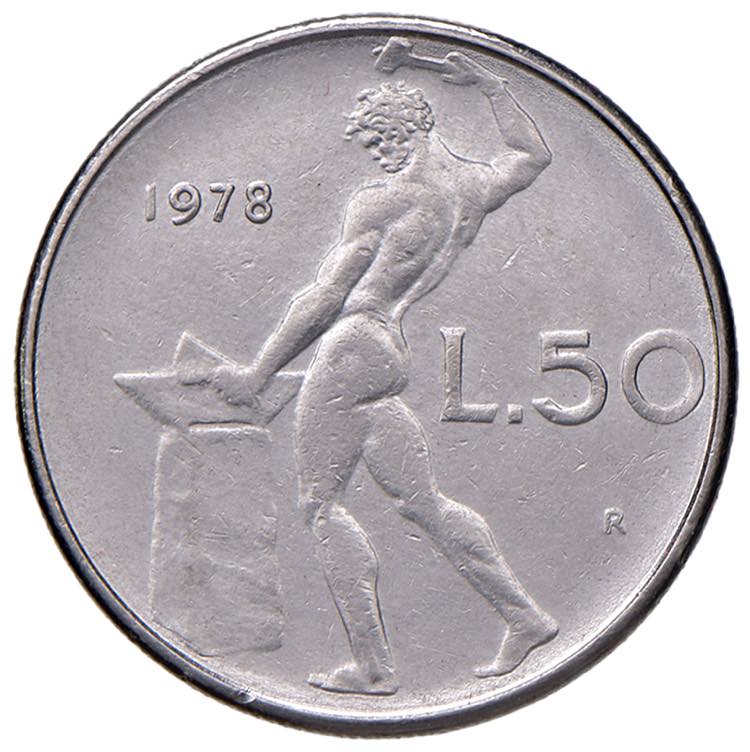 1978 - 50 Lire - Asse ruotato - ... 