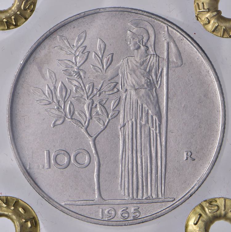 1965 - 100 Lire - Minerva - (Gig. ... 