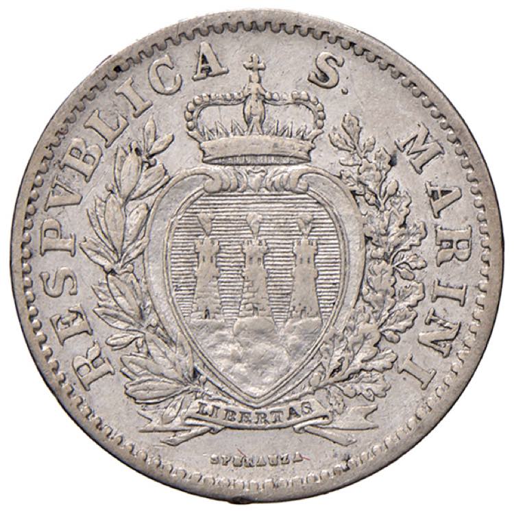San Marino - 1 Lira, 1906 - Argento