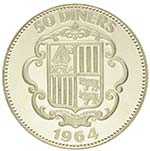 Andorra - Argento - 50 diners, 1964  