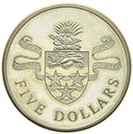 Isole Cayman - Argento - 5 Dollari, 1974  ... 