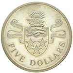 Isole Cayman - Argento - 5 Dollari, 1973  ... 