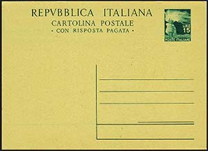 Repubblica - Cartoline Postali - 1949 - L. ... 