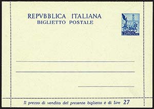 Repubblica - Biglietti Postali - 1951 - L. ... 