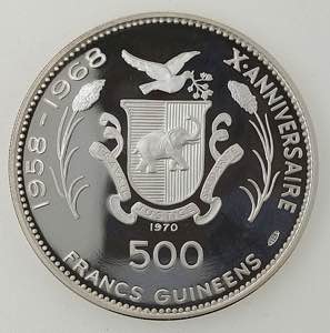 Guinea - 500 franchi Toutankhamon, 1970 -  - ... 