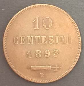 San Marino -  - 10 Cent., 1893 - lievi ... 