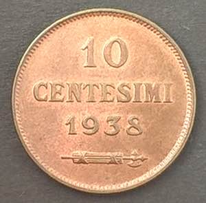 San Marino -  - 10 Cent., 1938 - (Gig. 36) - ... 