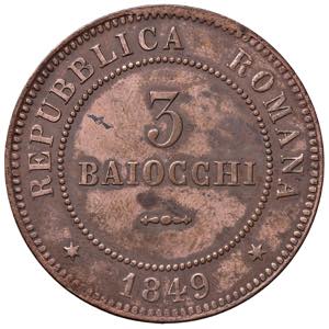 Repubblica Romana - 3 Baiocchi, 1849 - (Gig. ... 