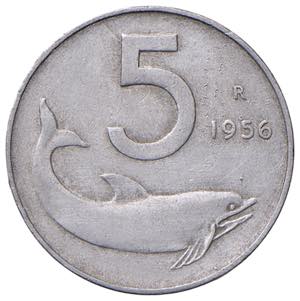 5 Lire - Delfino, 1956 - Alluminio - R