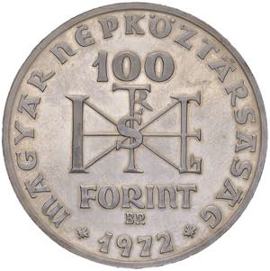 Ungheria - 100 Fiorini, 1972 - Argento