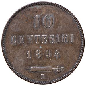 San Marino - 10 Cent., 1894 - Rame