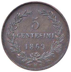 San Marino - 5 Cent., 1869 - Rame