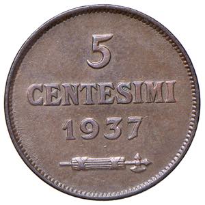 San Marino - 5 Cent., 1937 - Rame