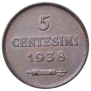 San Marino - 5 Cent., 1938 - Rame