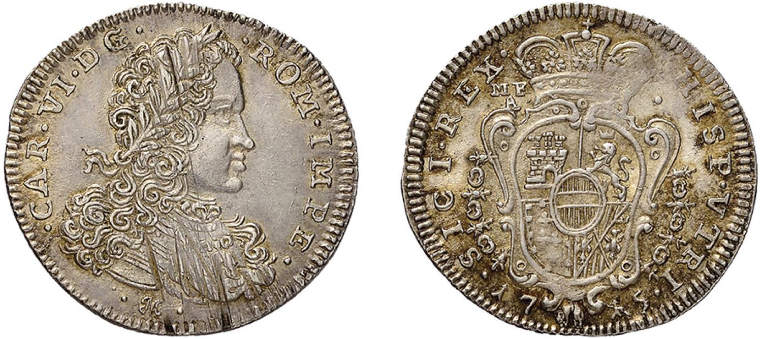 NAPOLI CARLO VI (17071734) TARI 1715 D/Busto Thesaurus srl