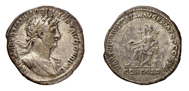 ADRIANO (117-137) DENARIO -   ... 