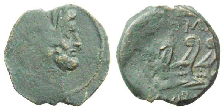 VIBIA (circa 90 a.C.) ASSE  gr.9,6 ... 