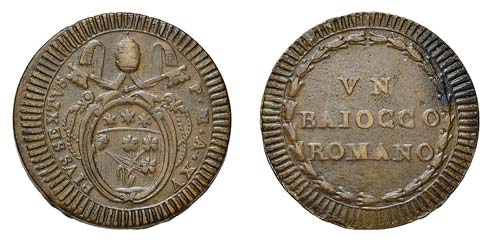ROMA - PIO VI (1775-1799) BAIOCCO ... 
