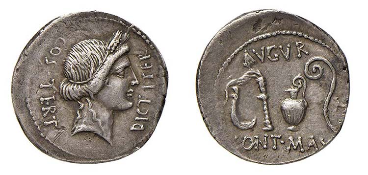 GIULIO CESARE (46 a.C.) DENARIO ... 
