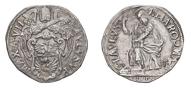 ROMA - PAOLO V (1605-1621) TESTONE ... 
