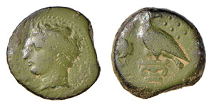 SICILIA - AKRAGAS (338-287 a.C.) HEMILITRA ... 