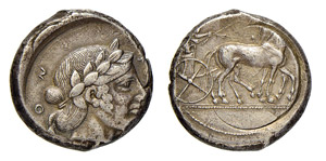 SICILIA - CATANA (420-413 a.C.) TETRADRAMMA ... 