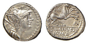 JUNIA(91 a.C.) D:Junius Silanus L.f. - ... 