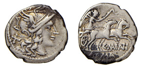MAIANIA (153 a.C.) C.Maianius DENARIO  - Ar ... 