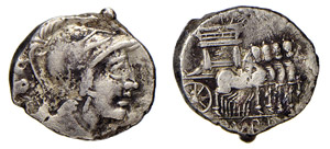 RUBRIA (87 a.C.) L. Rubrius Dossenus DENARIO ... 