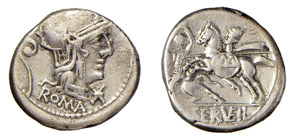SERVILIA (127 a.C.) C. Serveilius DENARIO  - ... 