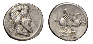 TITIA (90 a.C.) Q. Titius DENARIO  - Ar -B.1 ... 