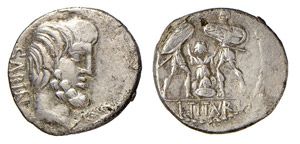 TITURIA (89 a.C.) L.Titurius Sabinus DENARIO ... 