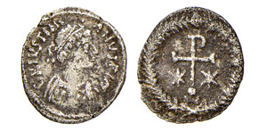 GIUSTINIANO I (527-565) 1/2 SILIQUA gr.0,84 ... 