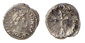 GIUSTINIANO I (527-565) 1/8 SILIQUA gr.0,38 ... 